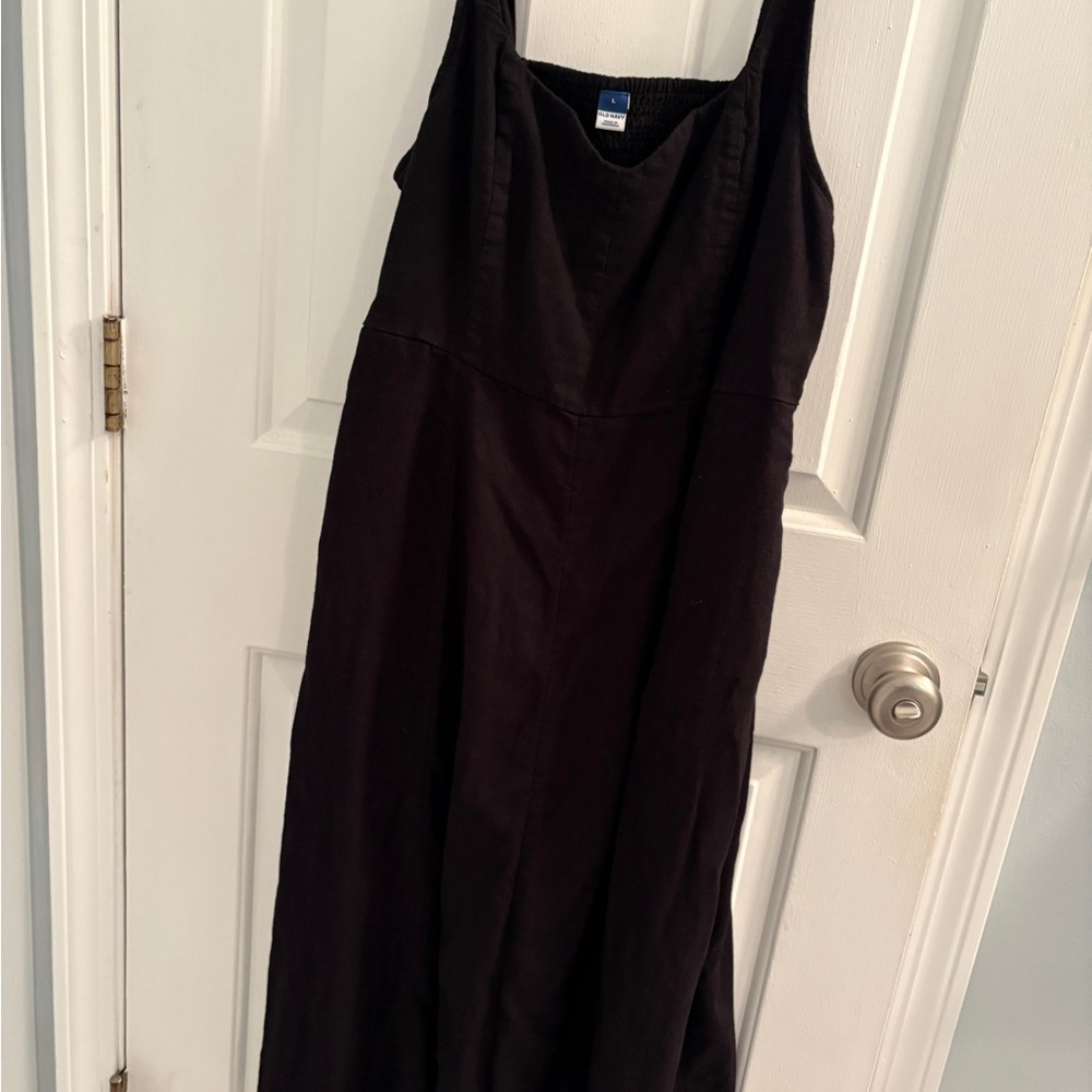 Old Navy Linen Elegant Black Sleeveless midi Sun Dress